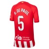 Virallinen pelipaita Atlético Madrid R. De Paul 5 Koti 2023-24 Lyhythihainen - Lasten ( + Lyhyet housut )